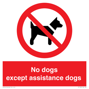No dogs except assistance dogs